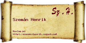 Szemán Henrik névjegykártya